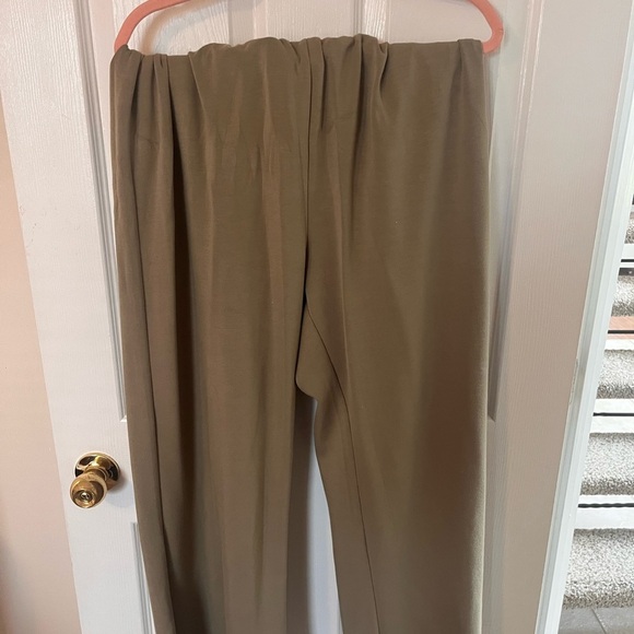 Let's Just Stay Olive Knit Wide Leg Pants Pink Lily - Picture 1 of 4